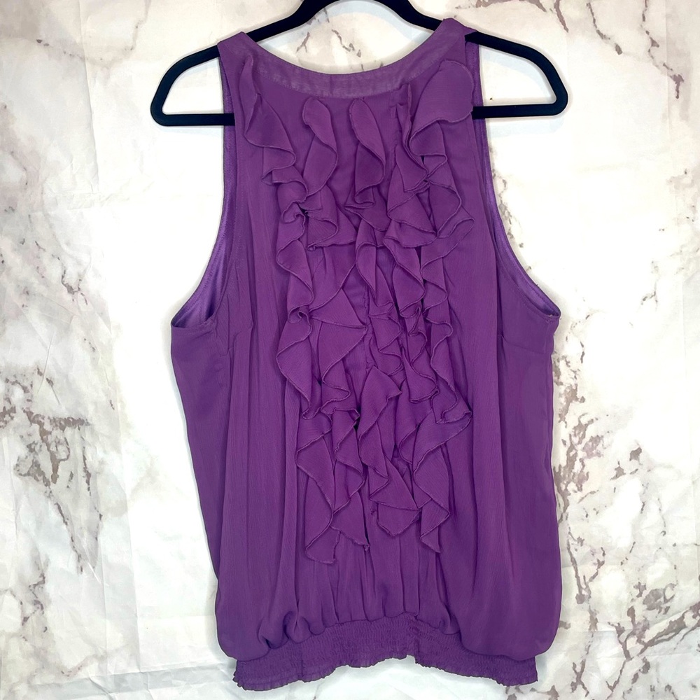 Purple ruffle tank top